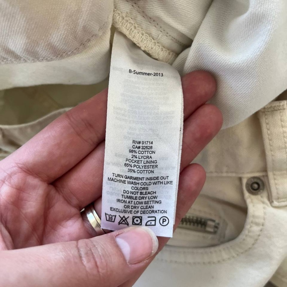 Armani Exchange Women's Cream Denim Pants in size 29 - Picture 8 of 8
